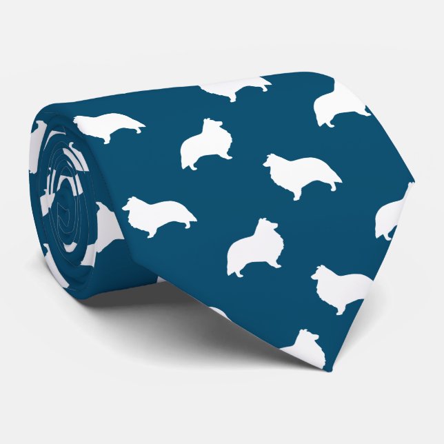 Shetland Sheepdog Silhouettes Mönster Sheltie Hund Slips (Rullad)