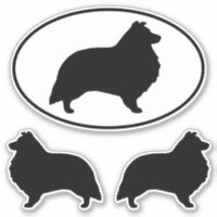 Shetland Sheepdog Silhouettes Vinyl Sticker Set