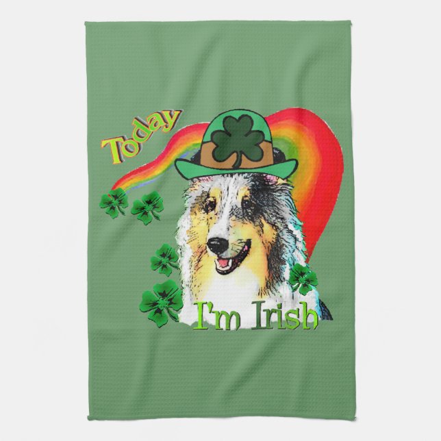 Shetland Sheepdog St Patricks Kökshandduk (Vertikal)