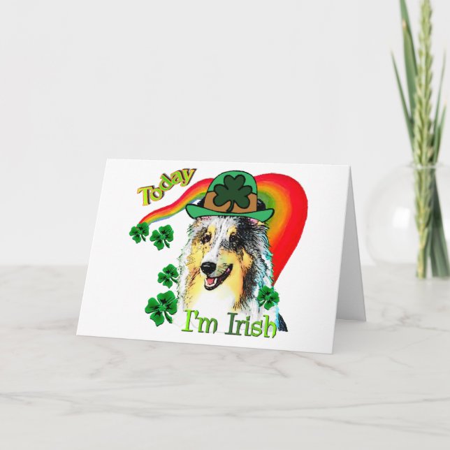 Shetland Sheepdog St Patricks Kort (Framsida)