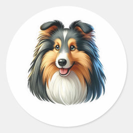Shetland Sheepdog Sticker Runt Klistermärke