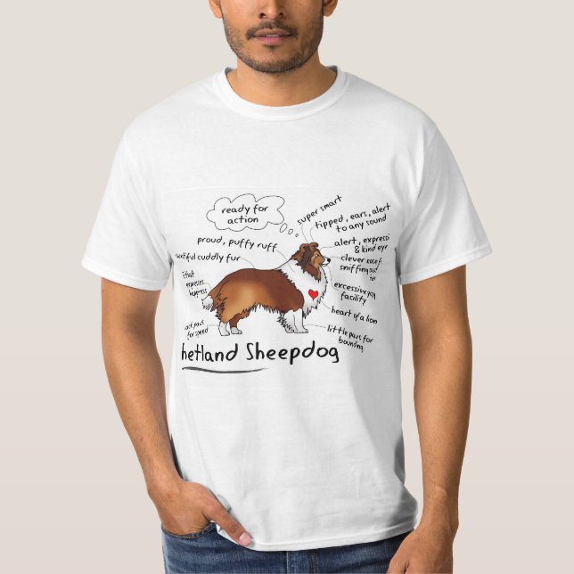 Shetland Sheepdog t-shirt (Framsida)