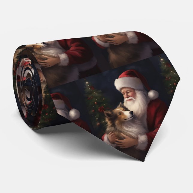 Shetland Sheepdog Tomte Festiv Jul Slips (Rullad)