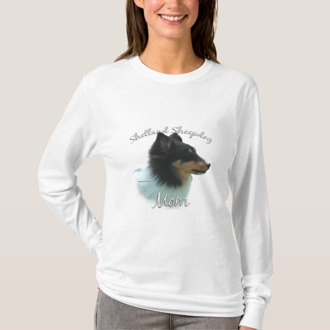 Shetland Sheepdog (tri) Mamma 2 T Shirt (Framsida)