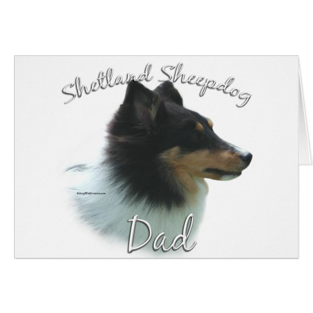 Shetland Sheepdog (tri) Pappa 2 Hälsningskort (Framsidan Horizontal)