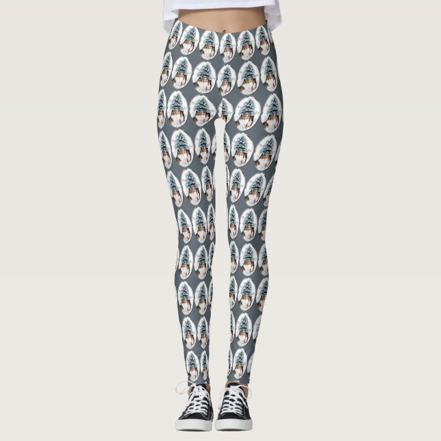 Shetland Sheepdog Trio Jul Leggings (Framsida)