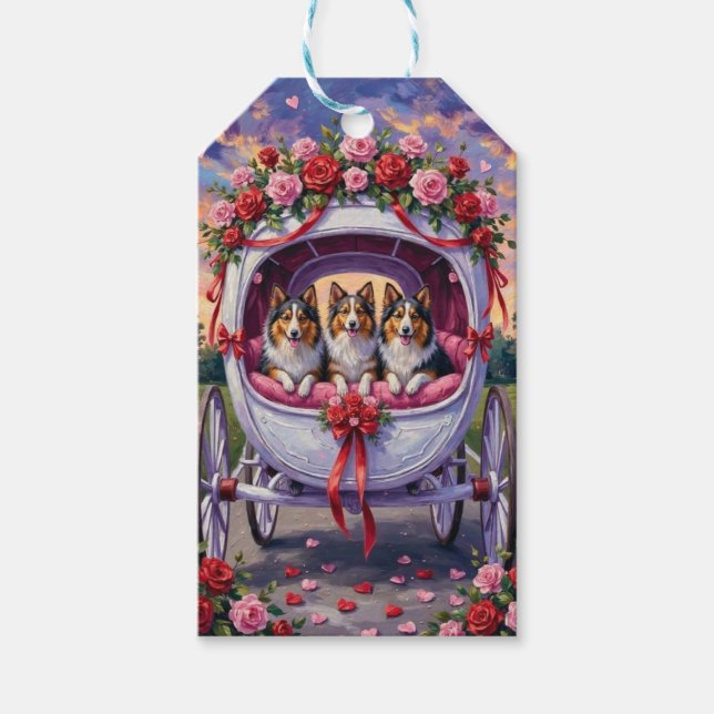 Shetland Sheepdog Valentine's Day  Presentetikett (Framsidan)