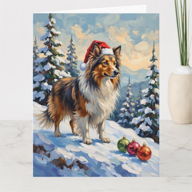 Shetland Sheepdog Vallning Julgransprydnader Hatt Kort (Framsida)