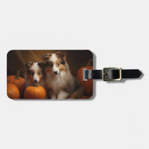 Shetland Sheepdog Valp Höstglädje Pumpa Bagagebricka