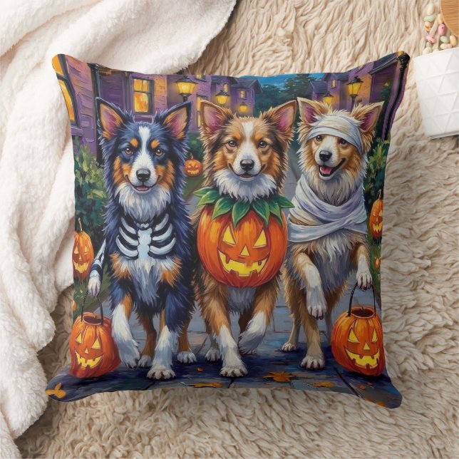 Shetland Sheepdogs in Halloween Costumes Kudde (Filt)