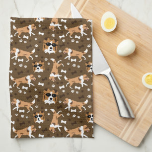 Shetland Sheephundarna Sheltie Brown Kitchen Towel Kökshandduk