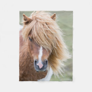 Shetlandponny på ön Unst Fleecefilt