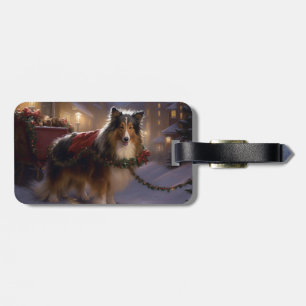 Shetlands Sheepdog Jul Festivelsäsong Bagagebricka