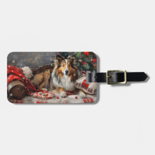Shetlands Sheppdog Jul Festivitet Bagagebricka