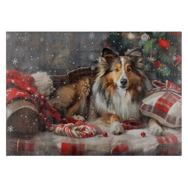 Shetlands Sheppherdshund Jul Festlig (Framsidan)