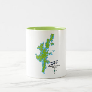 Shetlandsöarna karta Två-Tonad mugg