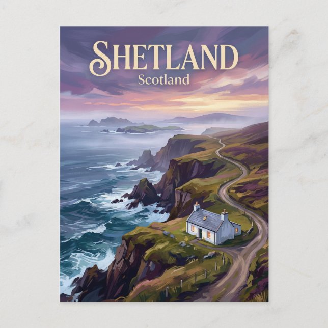 Shetlandsöarna Skottland Vykort (Framsida)