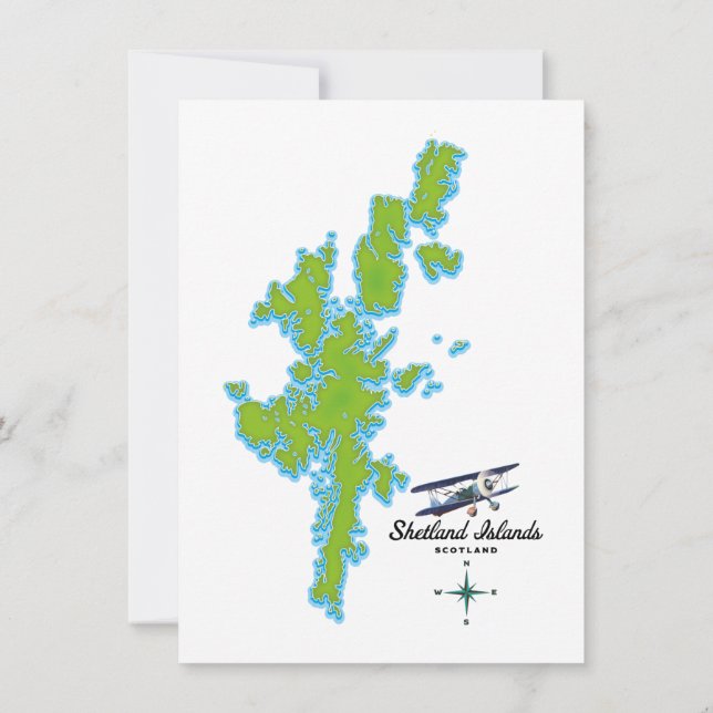 Shetlandsöarnas karta inbjudningar (Baksida)