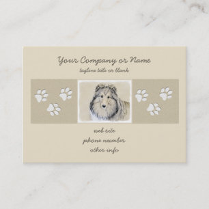 Shetlandsöppning - Cute Original Hund Art Visitkort