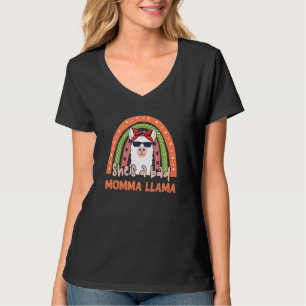 Sheu2019s A Bad Momma Llama Cute Rainbow Heart Lov T Shirt