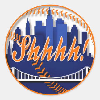 Shh-dekaler för baseball inbjudan runt klistermärke