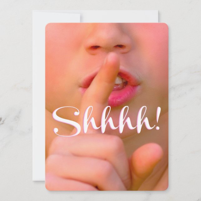 Shh! Det är en Speciellare Elegant överraskning pa Inbjudningar (Framsida)