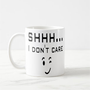Shh. Jag bryr mig inte om Lilla Smiles Wink Emoji Kaffemugg