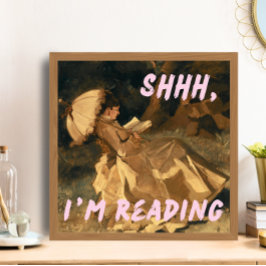 Shh jag läser ändrad konst, Maximalist Bookish Poster