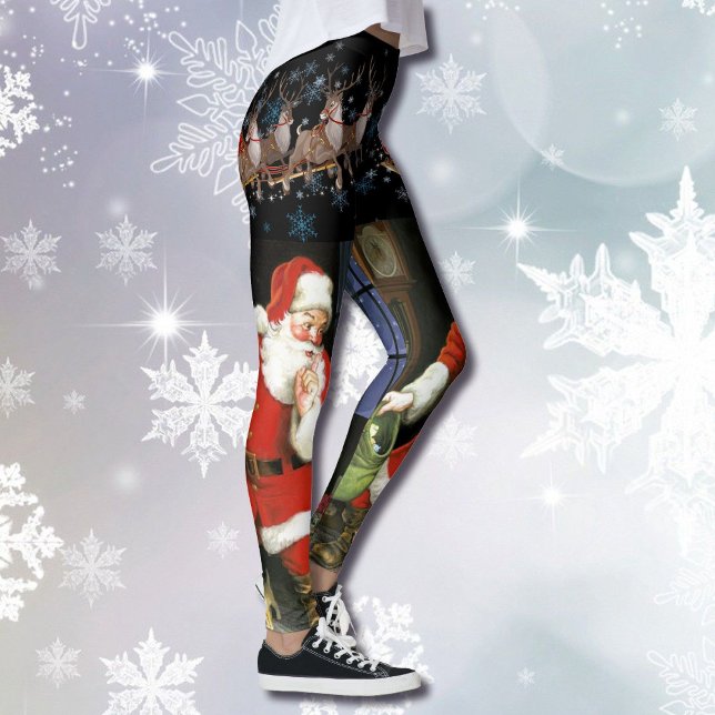 Shh Jultomten kommer att äga baljväxter Leggings (Skapare uppladdad)