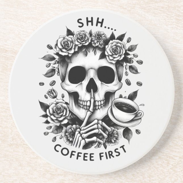 Shh.. Kaffe först Underlägg (Framsidan)