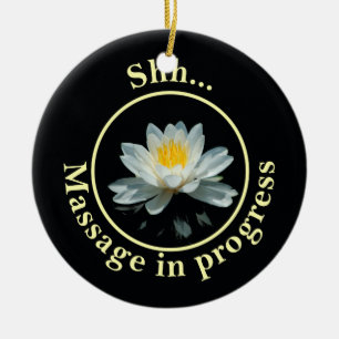 Shh.. Massage pågår Dörrsignering Julgransprydnad Keramik