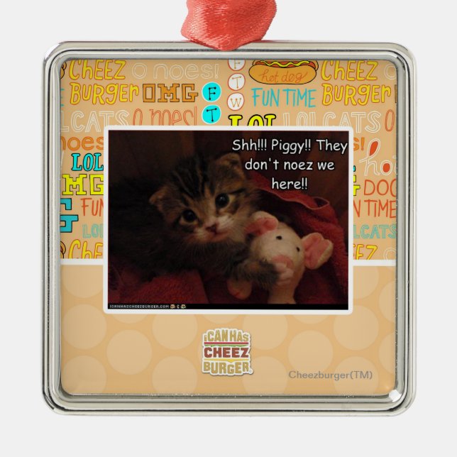 Shh!!! Piggy!! Julgransprydnad Metall (Framsidan)