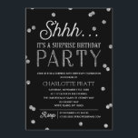 Shh Surprise Födelsedagsfest Faux Glitter confetti Inbjudningar<br><div class="desc">Denna chic och snyggt Surprise Födelsedagsfest inbjudan har ett elegant faux faux silver glitter-konfetttema med modern typografi som är underbarare för alla åldrar. Anpassa bakgrundsbilden färg. *Observera att detta inte är glitter och att det kommer att tryckas platt. Om du vill ha en ännu mer minnesvärd inbjudan väljer du en...</div>