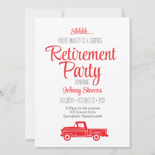 Shh Surprise Pension Party bjudande in Kort