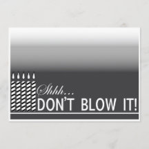 Shh svart för överrrakningfödelsedagsfest inbjudan