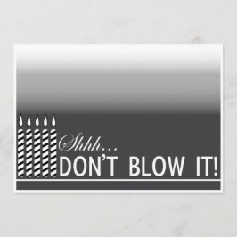 Shh svart för överrrakningfödelsedagsfest inbjudan