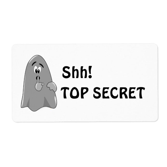 Shh Tecknad Ghost Top Secret Halloween Fraktsedel (Framsidan)