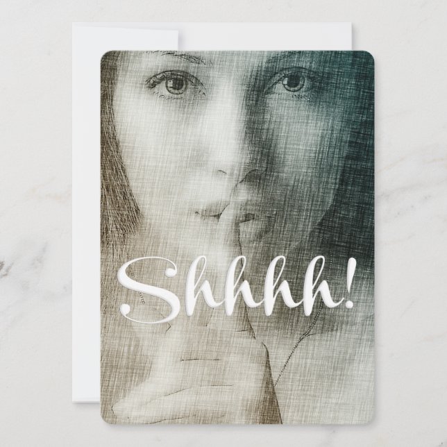 Shh! Unik Chic Roligt - party Inbjudningar (Framsida)