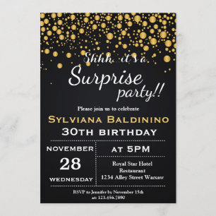 SHHH... DÄR ÄR DET EN SURPRISE PARTY!.. BIRTHDADIN INBJUDNINGAR