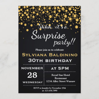 SHHH... DÄR ÄR DET EN SURPRISE PARTY!.. BIRTHDADIN INBJUDNINGAR