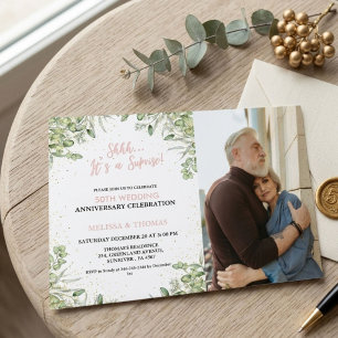 Shhh Det är en överraskning 50-års bröllopsdag Inbjudningar