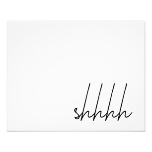 "Shhh" för affischtryck för 12x16" Framable konst Fototryck