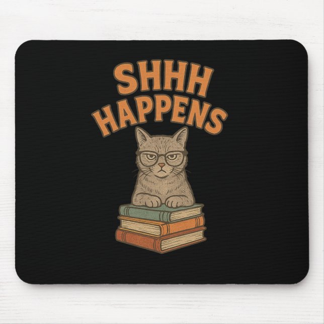 Shhh Happens underbara bibliotekarie Cat Bokar Bib Musmatta (Framsidan)