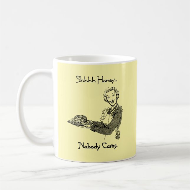 Shhh Honh Ingen Cares Kaffemugg (Vänster)