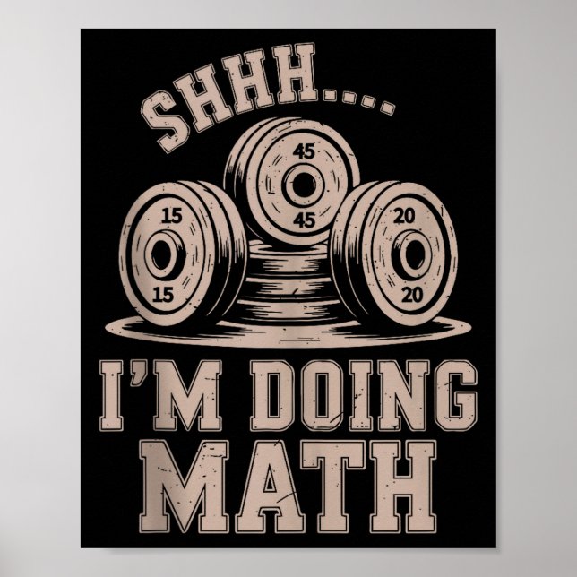 Shhh Im Doing Math Funny Christian Gym Workout Jes Poster (Framsidan)
