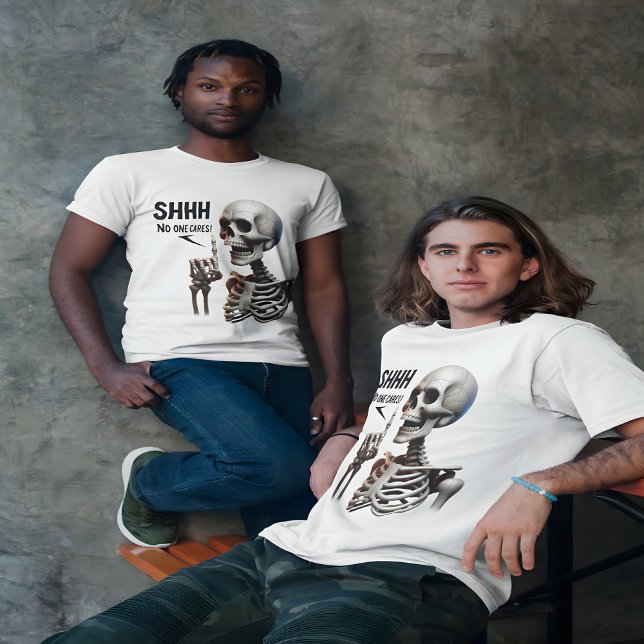 SHHH.. Ingen bär Skeleton med Grönt Ögon T Shirt (Skapare uppladdad)