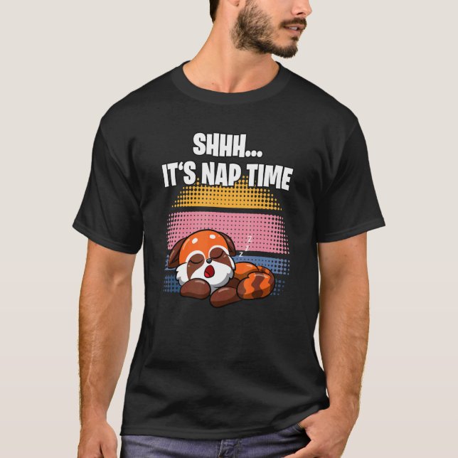 Shhh  It's Nap Time  Sleepy Red Panda T Shirt (Framsida)