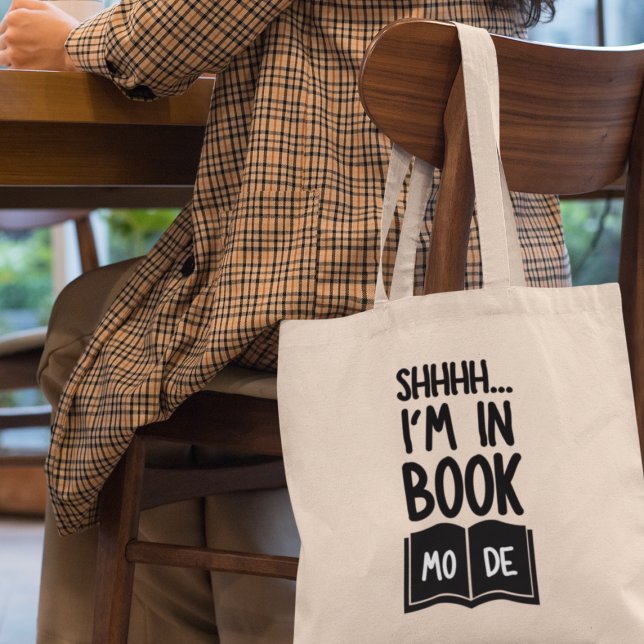 Shhh jag är i Bok Mode Roligt Bookworm Librarian G Tygkasse (Shop now and let the world know you're proudly in "Book Mode!)