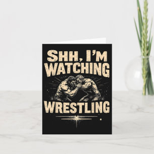Shhh jag tittar på Wrestling Funny Wrestling Fläkt Kort