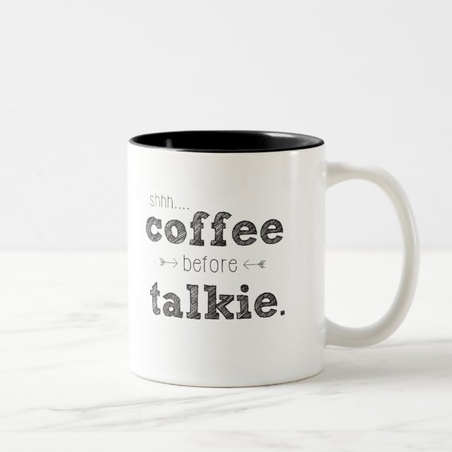 Shhh…, Kaffe för Talkiemugg Två-Tonad Mugg (Höger)